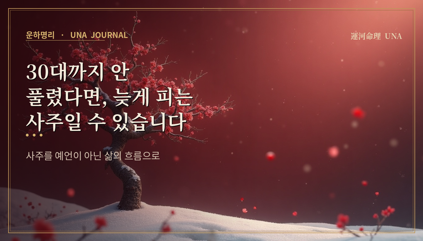 30대까지 안 풀렸다면, 늦게 피는 사주일 수 있습니다 대표 이미지